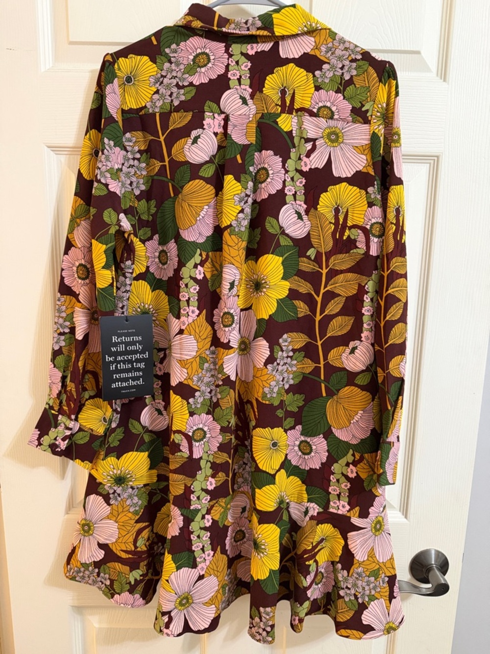 Tuckernuck Floral Mini Dress in Burgundy, Mustard & Pink - Picture 4 of 4